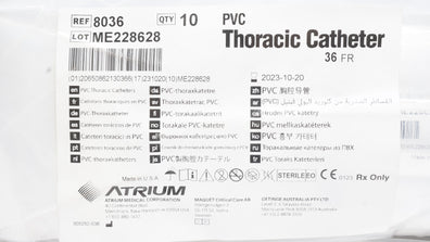 Atrium 8036 PVC Thoracic Cath. 36FR - Box of 10 (x)